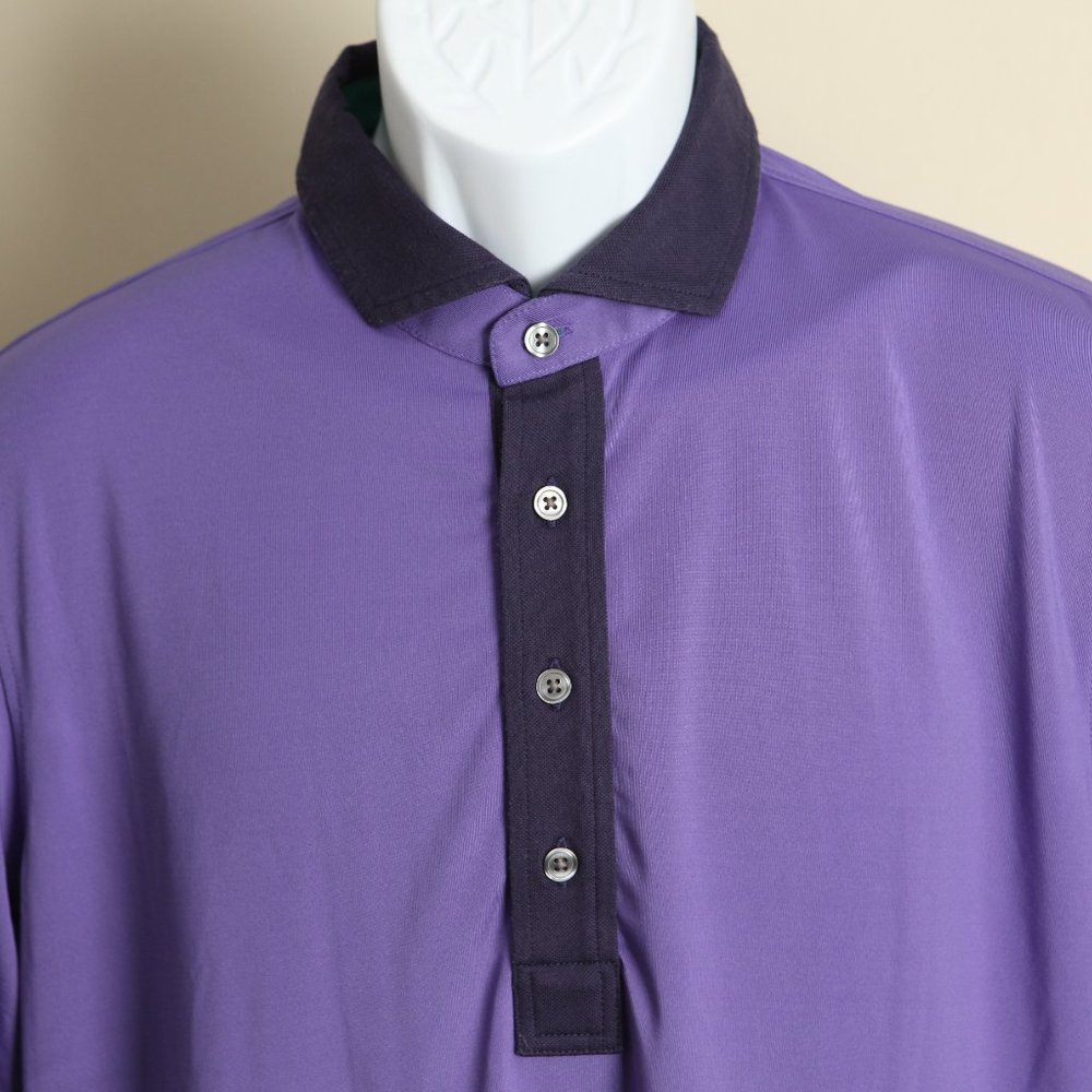 Greyson Men's purple on purple Performance golf polo shirt Medium M stretch